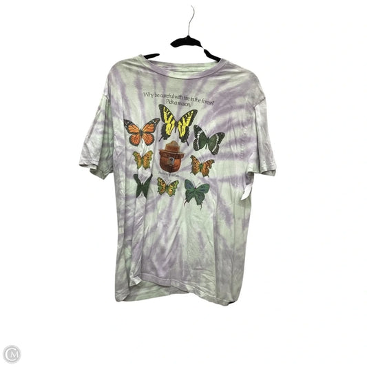 Top Short Sleeve By Clothes Mentor In Tie Dye Print, Size: L