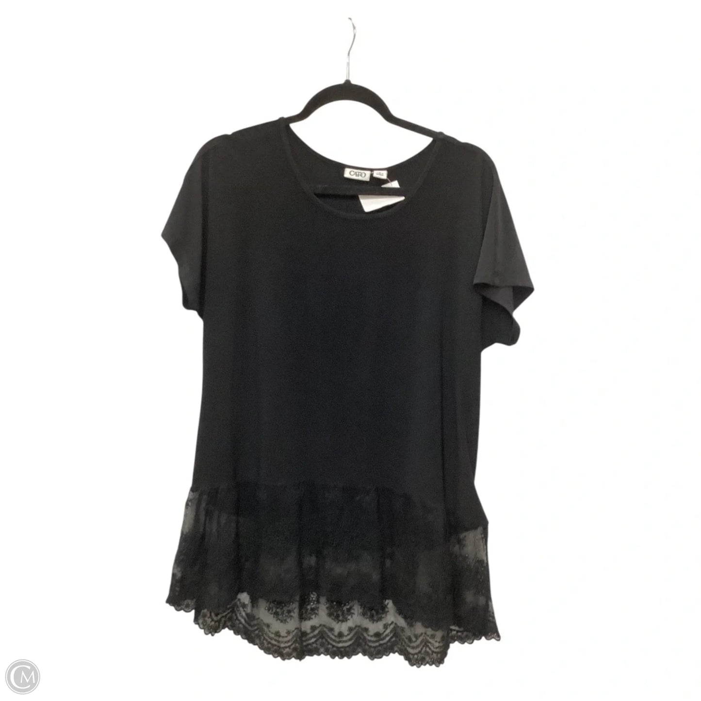 Top Short Sleeve By Cato In Black, Size: L