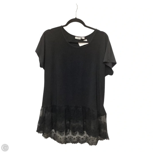 Top Short Sleeve By Cato In Black, Size: L