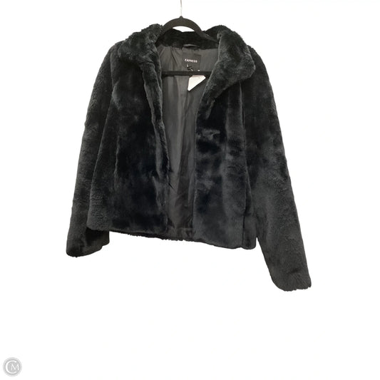 Jacket Faux Fur & Sherpa By Express In Black, Size: S