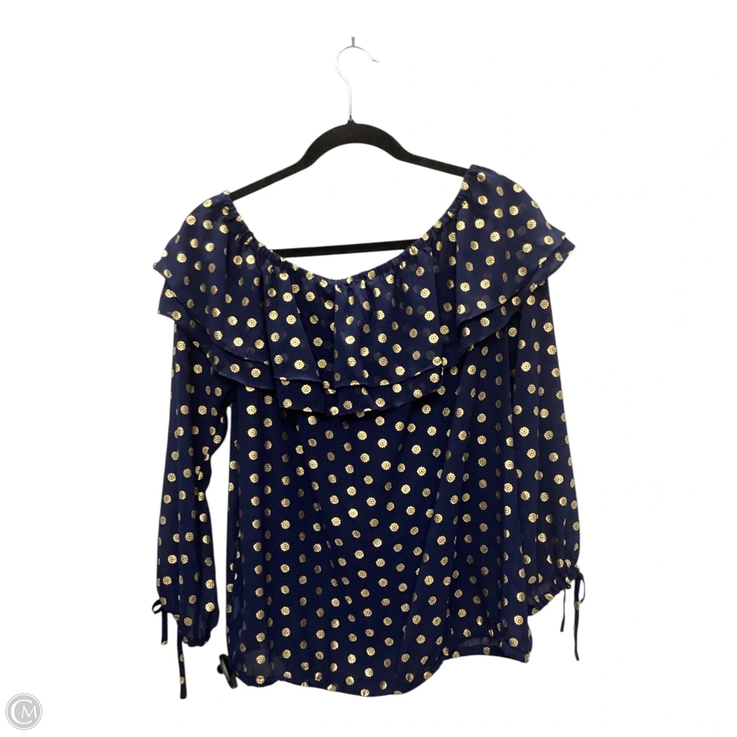 Top Long Sleeve By Michael By Michael Kors In Blue, Size: L