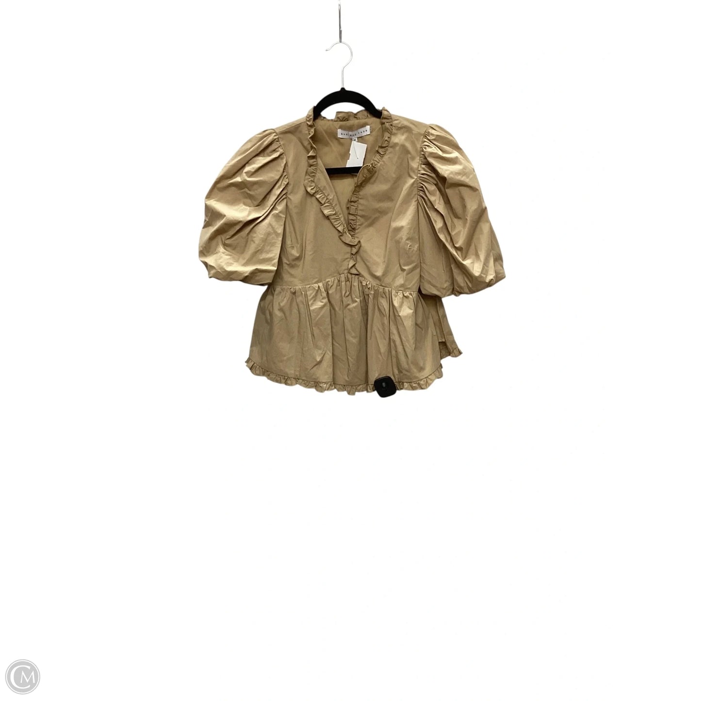 Top Short Sleeve By Endless Rose In Tan, Size: Xs