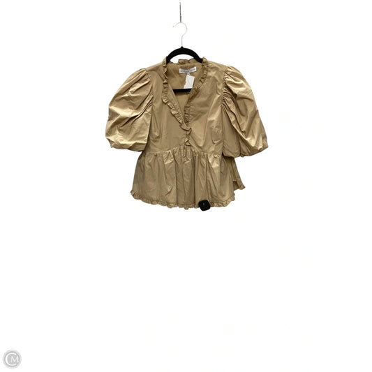 Top Short Sleeve By Endless Rose In Tan, Size: Xs