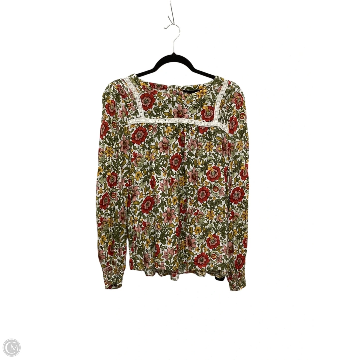 Top Long Sleeve By Jane And Delancey In Floral Print, Size: L