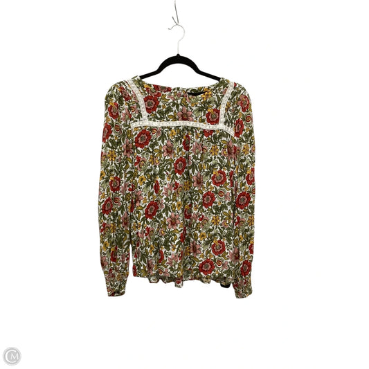 Top Long Sleeve By Jane And Delancey In Floral Print, Size: L