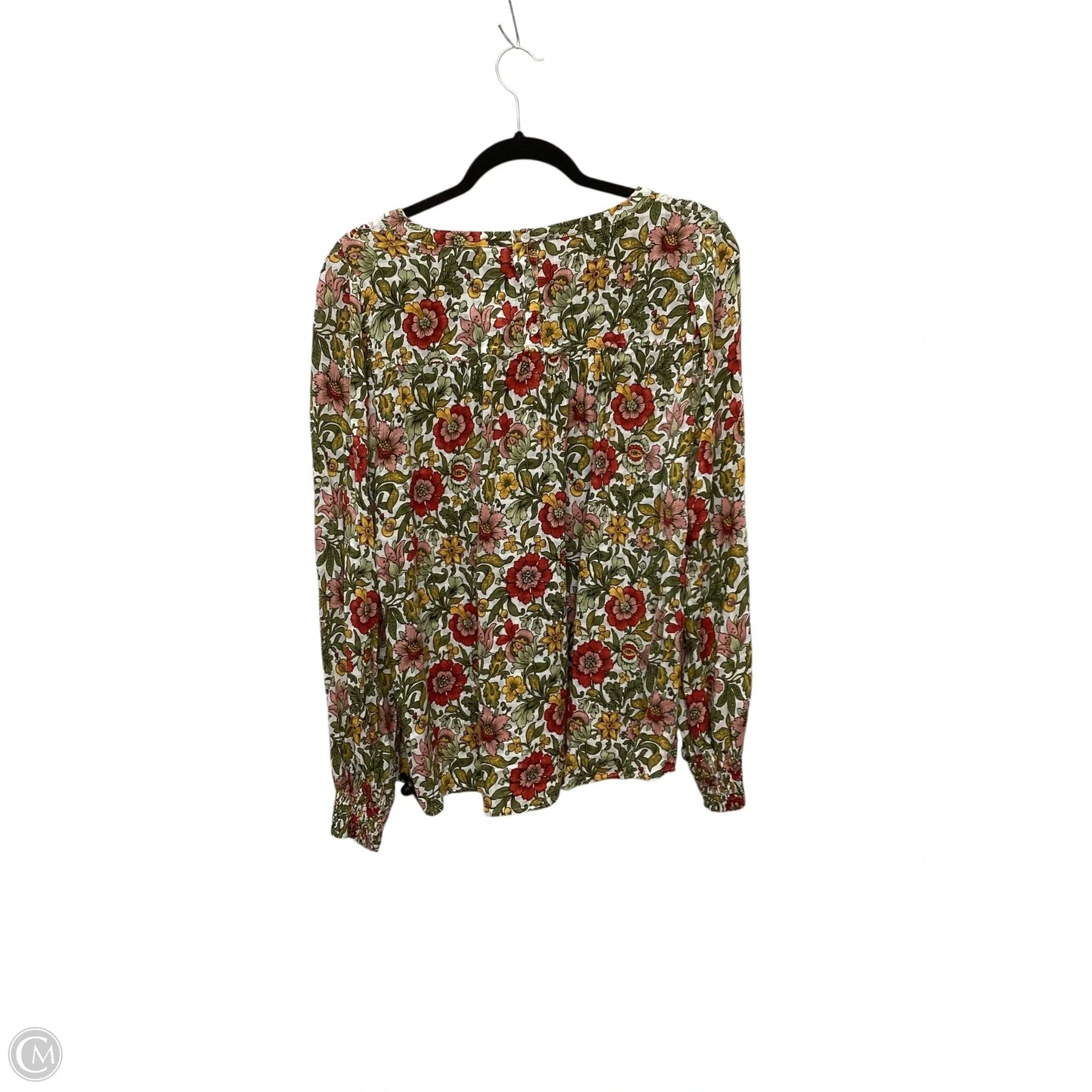 Top Long Sleeve By Jane And Delancey In Floral Print, Size: L