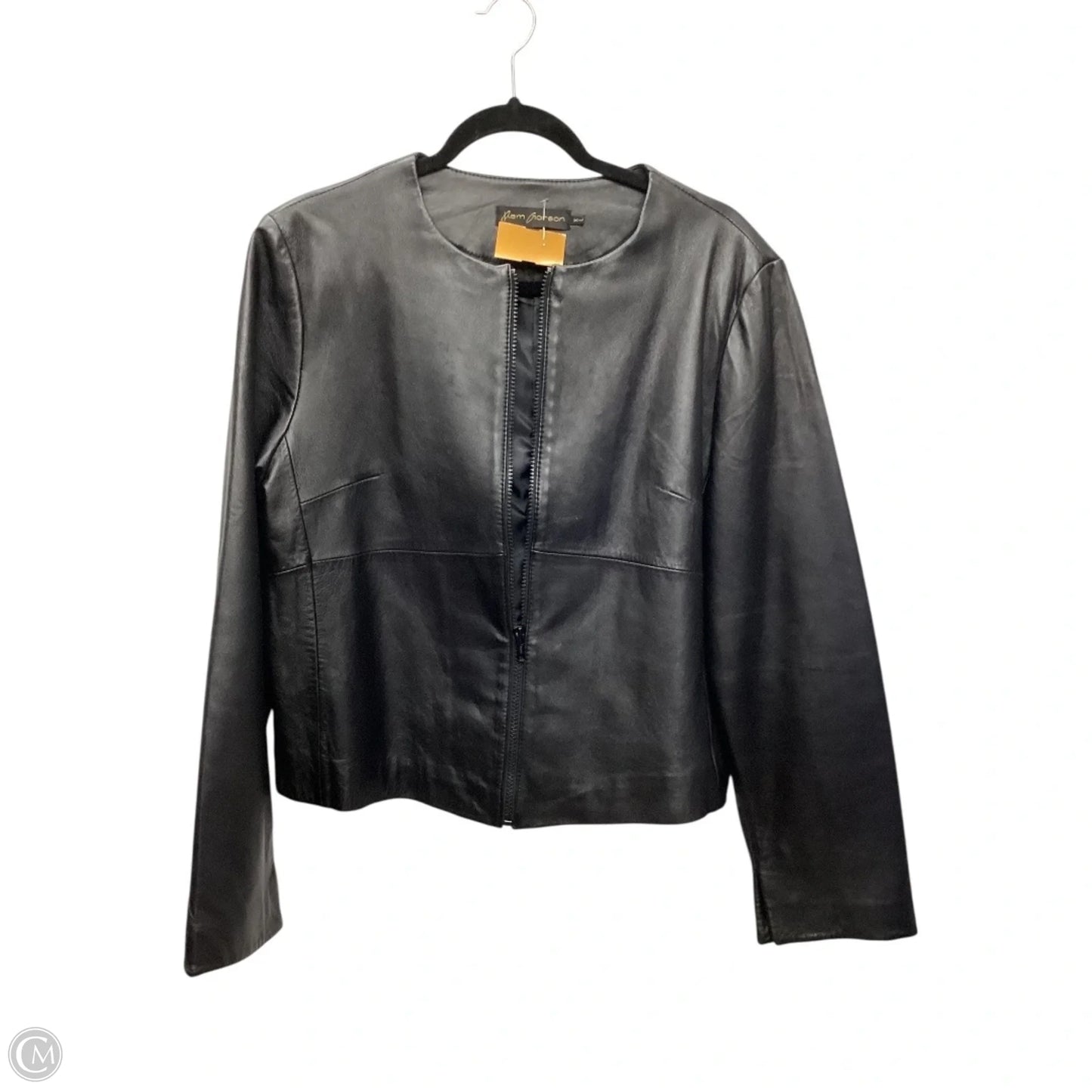 Jacket Leather By Clothes Mentor In Black, Size: Xl