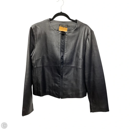 Jacket Leather By Clothes Mentor In Black, Size: Xl