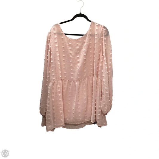 Blouse Long Sleeve By Chicsoul In Pink, Size: 3x