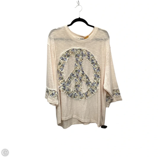 Top Short Sleeve By Pol In Pink, Size: L