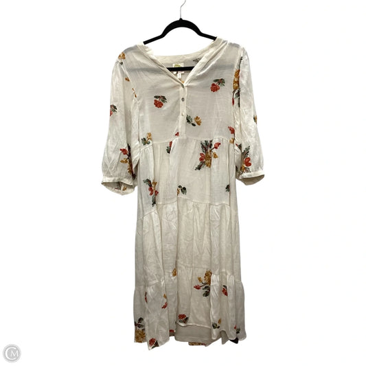 Dress Casual Maxi By Figuero & Flower In Cream, Size: L