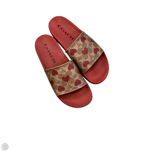 Sandals Designer By Coach In Red, Size: 10