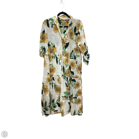 Dress Casual Midi By Mlle Gabrielle In Floral Print, Size: 1x