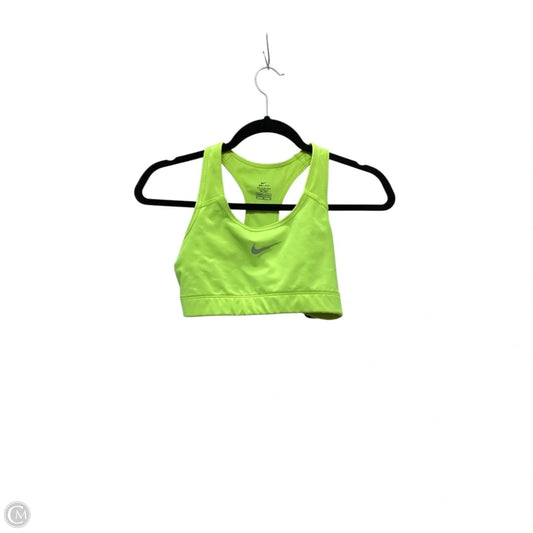Athletic Bra By Nike Apparel In Yellow, Size: M