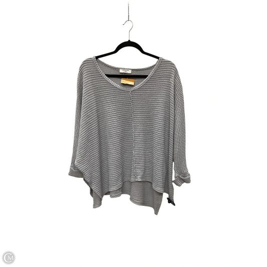 Top Long Sleeve Basic By Zenana In Grey, Size: L