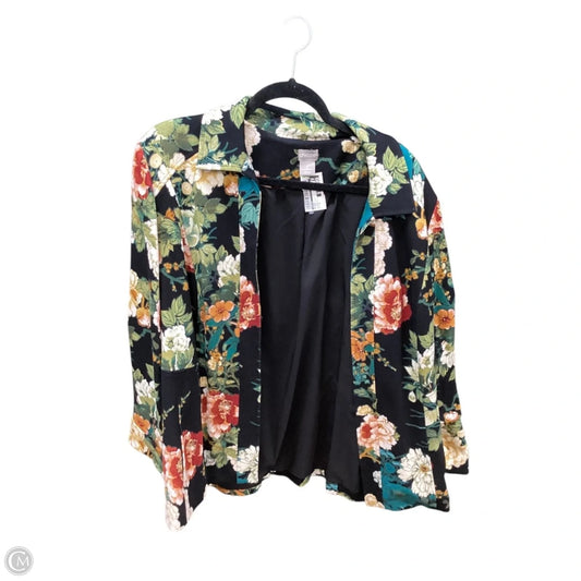Blazer By Chicos In Floral Print, Size: Xl