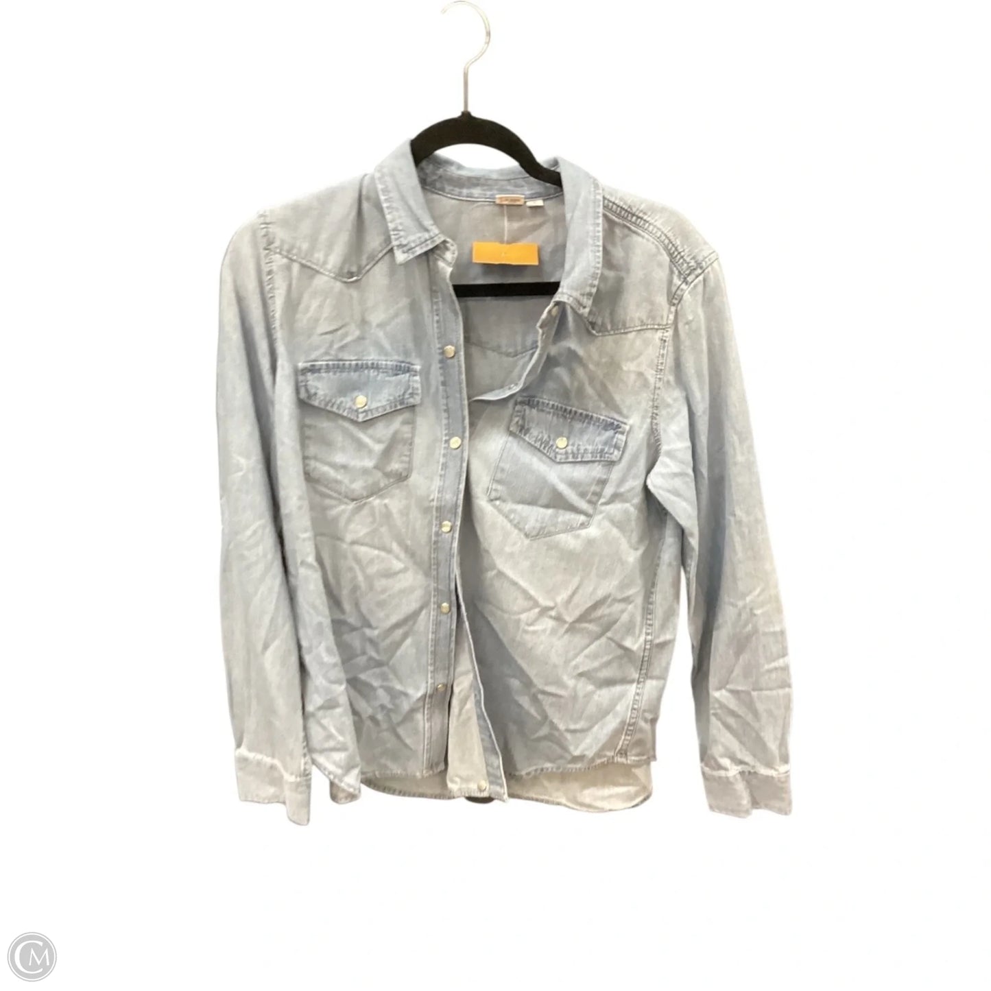 Top Long Sleeve By Gap In Blue Denim, Size: L