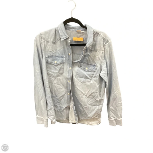 Top Long Sleeve By Gap In Blue Denim, Size: L