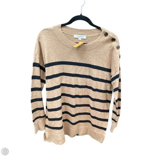 Top Long Sleeve By Loft In Tan, Size: L