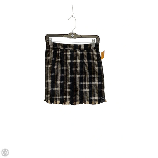 Skirt Mini & Short By Sage In Plaid Pattern, Size: S