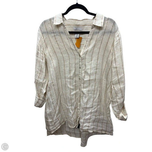 Top 2pc 3/4 Sleeve By H For Halston In Striped Pattern, Size: Xl