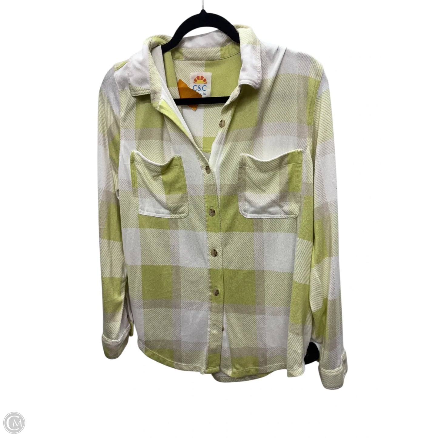 Top Long Sleeve By C And C In Green, Size: L