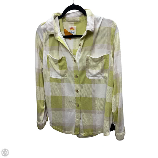 Top Long Sleeve By C And C In Green, Size: L