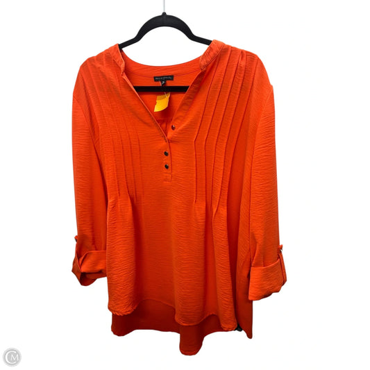 Blouse Long Sleeve By Ava & Viv In Orange, Size: Xl