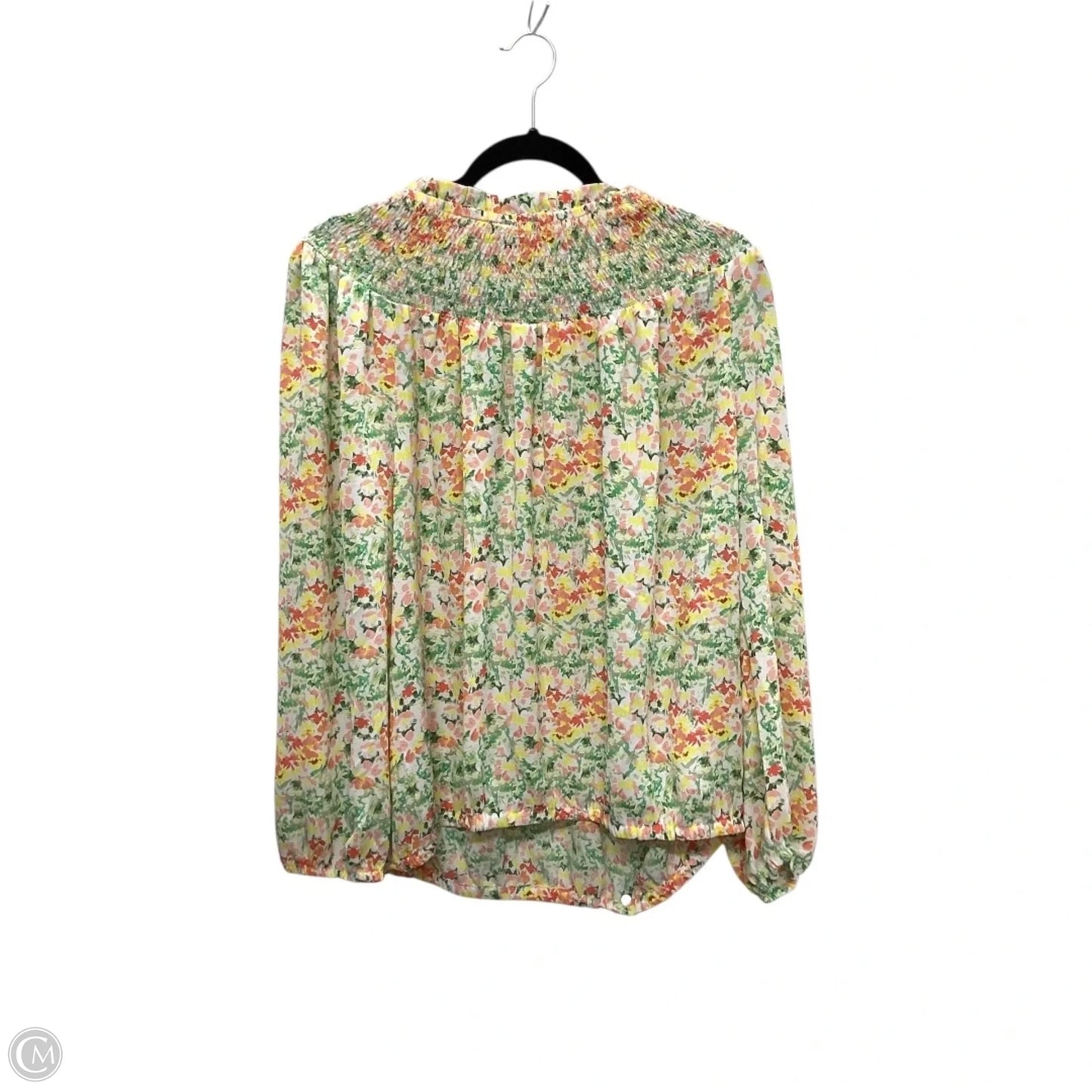 Blouse Long Sleeve By Loft In Floral Print, Size: L