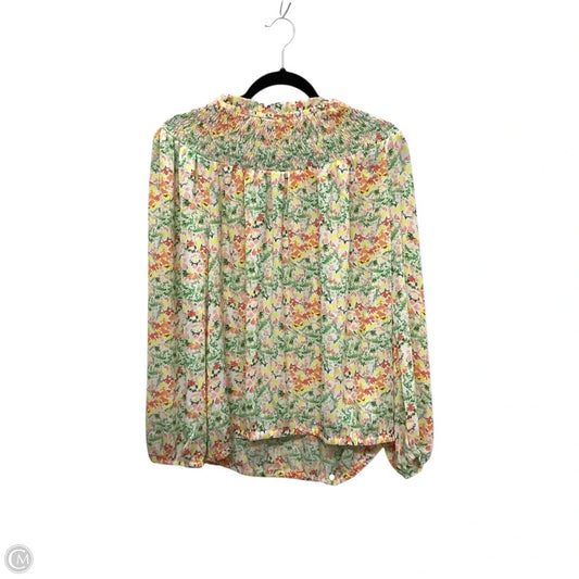 Blouse Long Sleeve By Loft In Floral Print, Size: L
