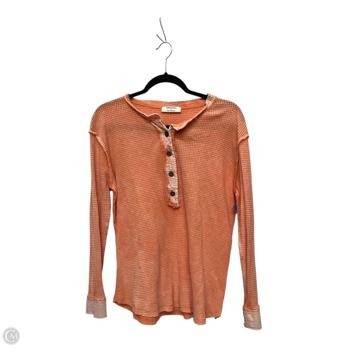 Top Long Sleeve By Zenana In Orange, Size: L