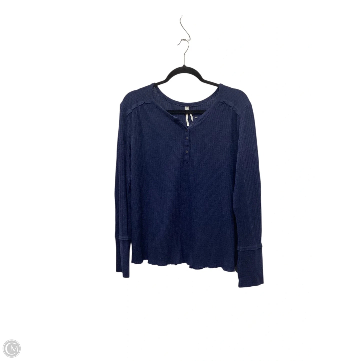 Top Long Sleeve Basic By Anthropologie In Blue, Size: L
