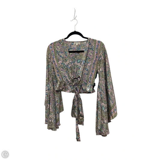 Blouse Long Sleeve By Earthbound In Multi-colored, Size: S