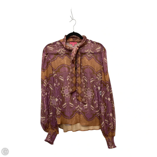 Blouse Long Sleeve By Flying Tomato In Multi-colored, Size: L