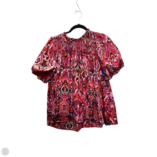 Blouse Short Sleeve By Tcec In Purple, Size: M