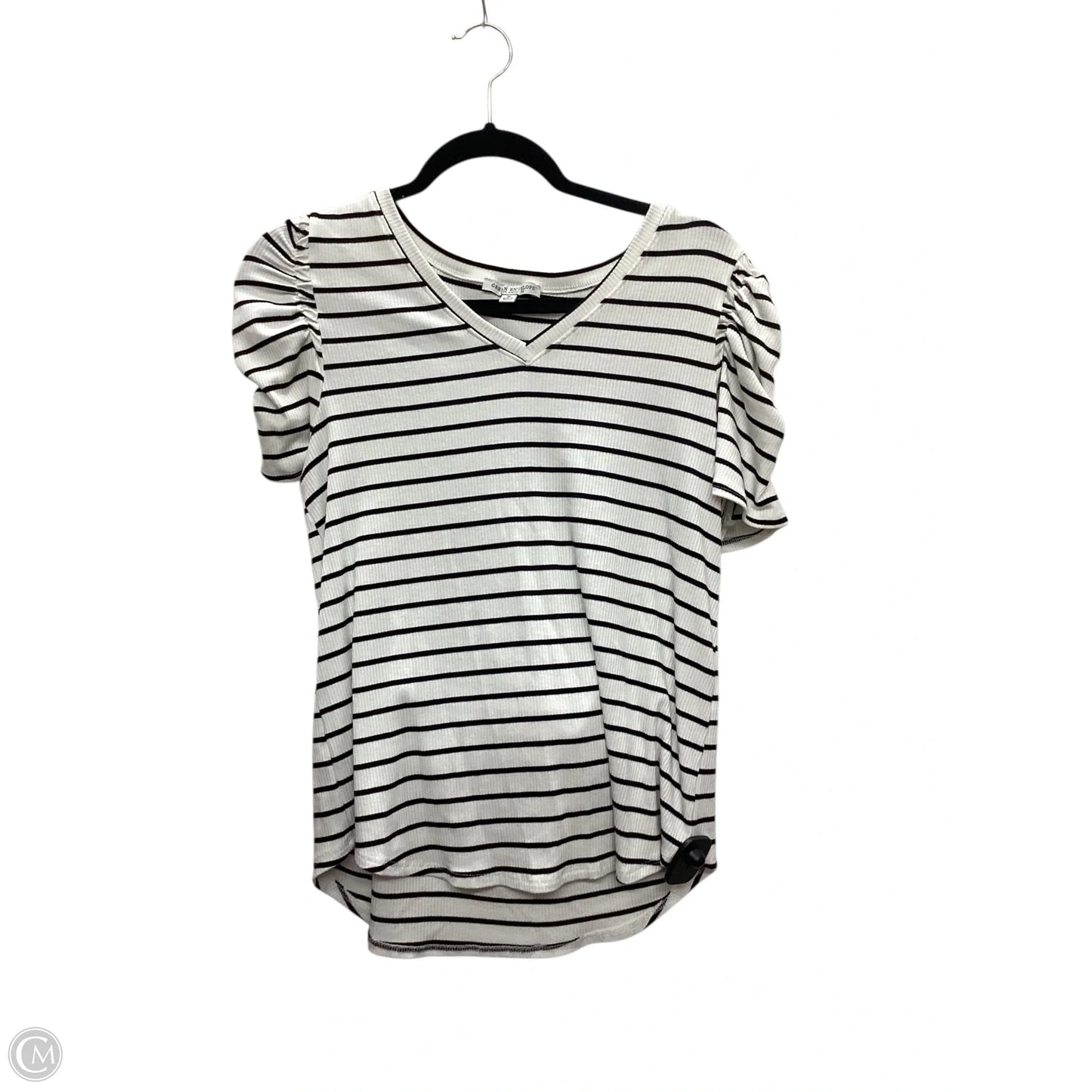 Top Short Sleeve By Green Envelope In Striped Pattern, Size: M
