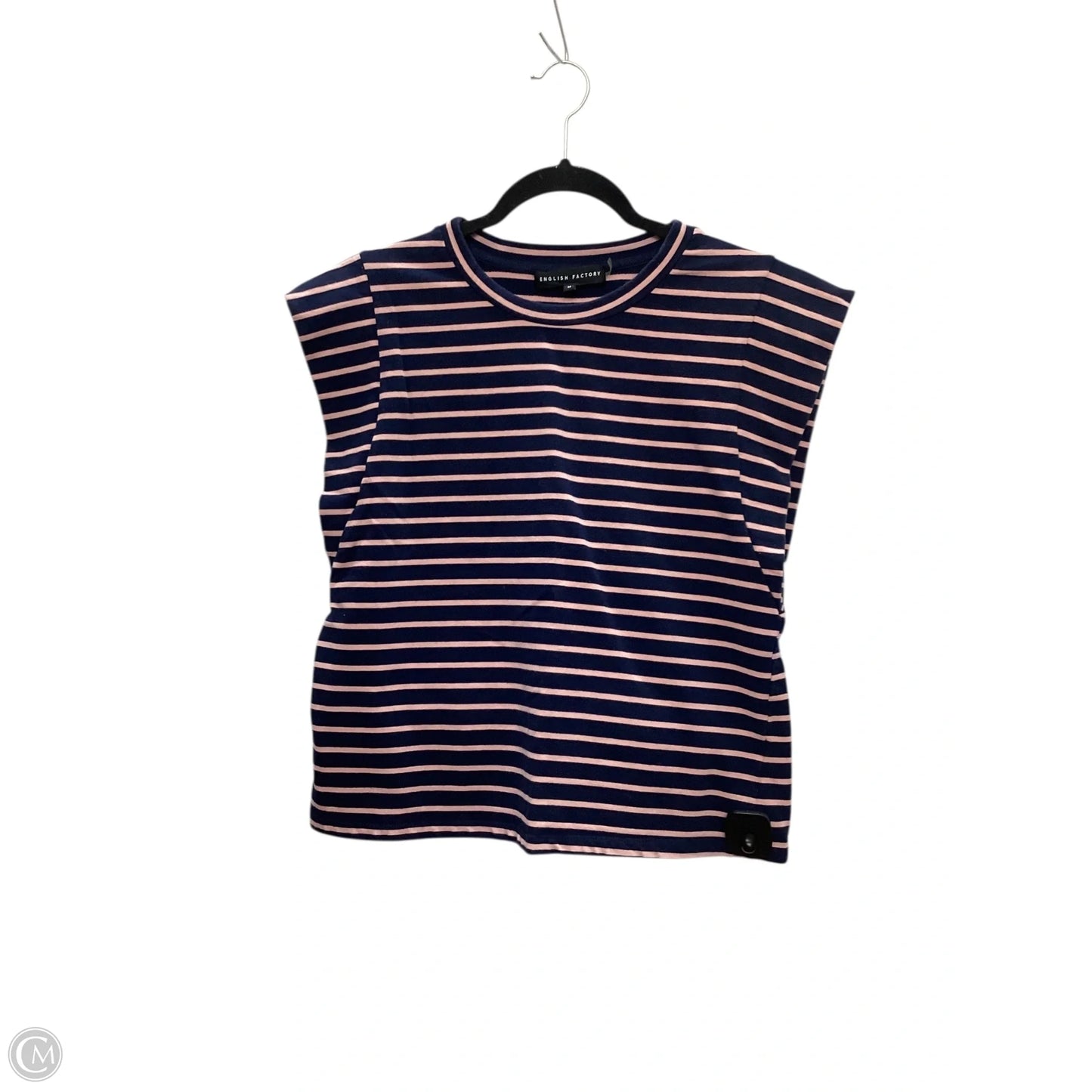 Top Sleeveless By English Factory In Striped Pattern, Size: M