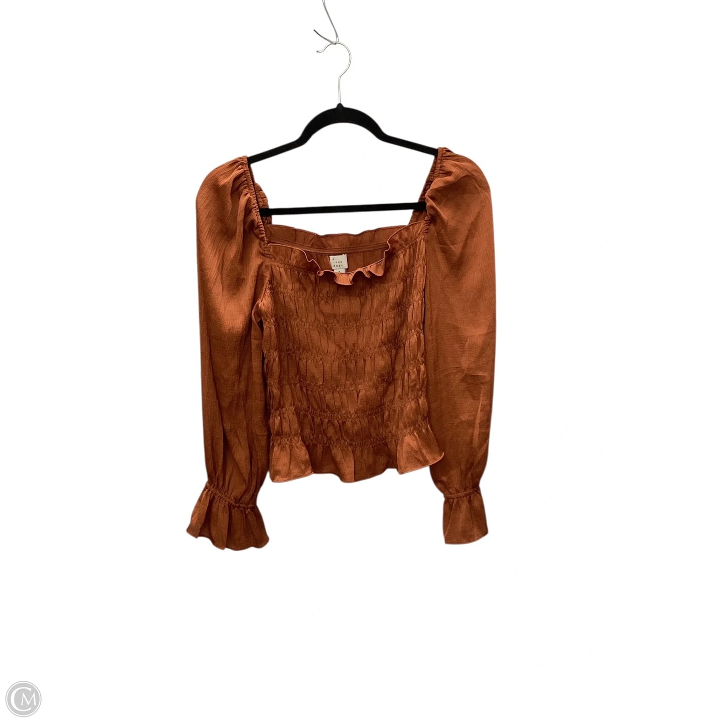 Blouse Long Sleeve By A New Day In Orange, Size: S