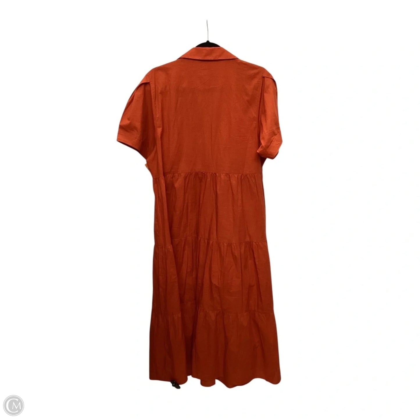 Dress Casual Midi By Calvin Klein In Orange, Size: L