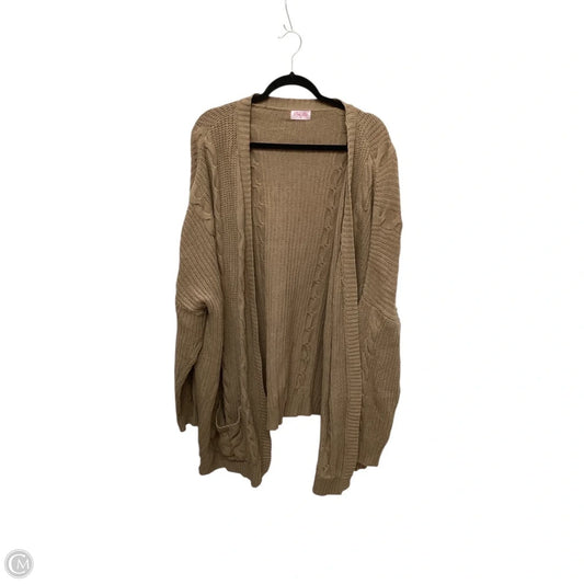Cardigan By Pink Lily In Tan, Size: 3x