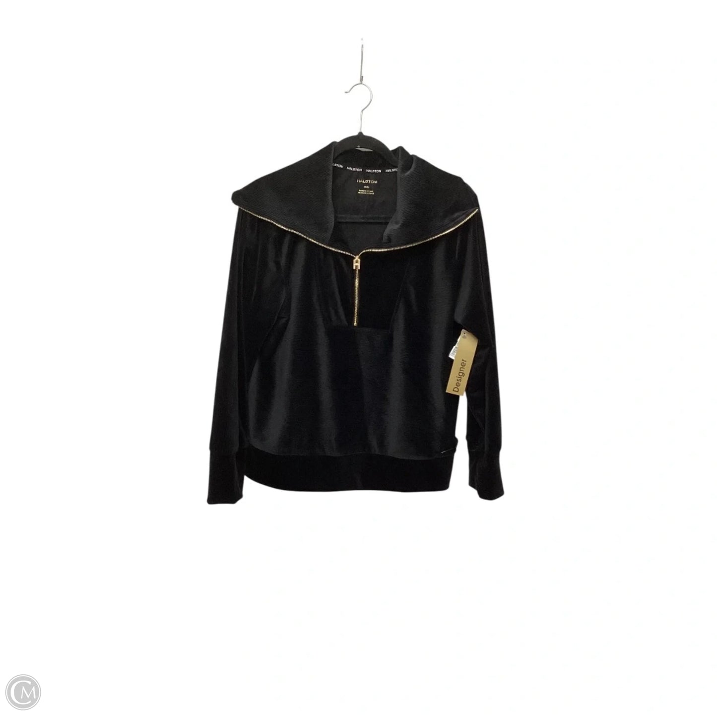 Top Long Sleeve Designer By Halston In Black, Size: M