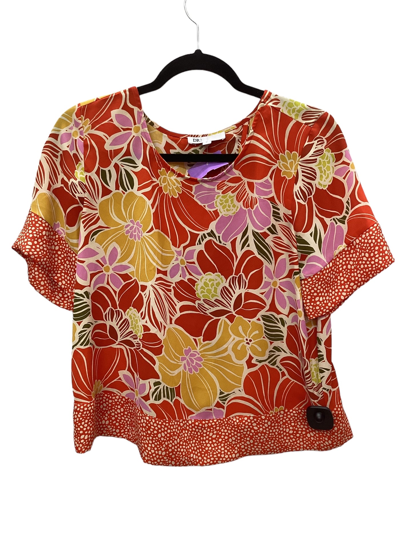 Floral Print Top Short Sleeve Dr2, Size M