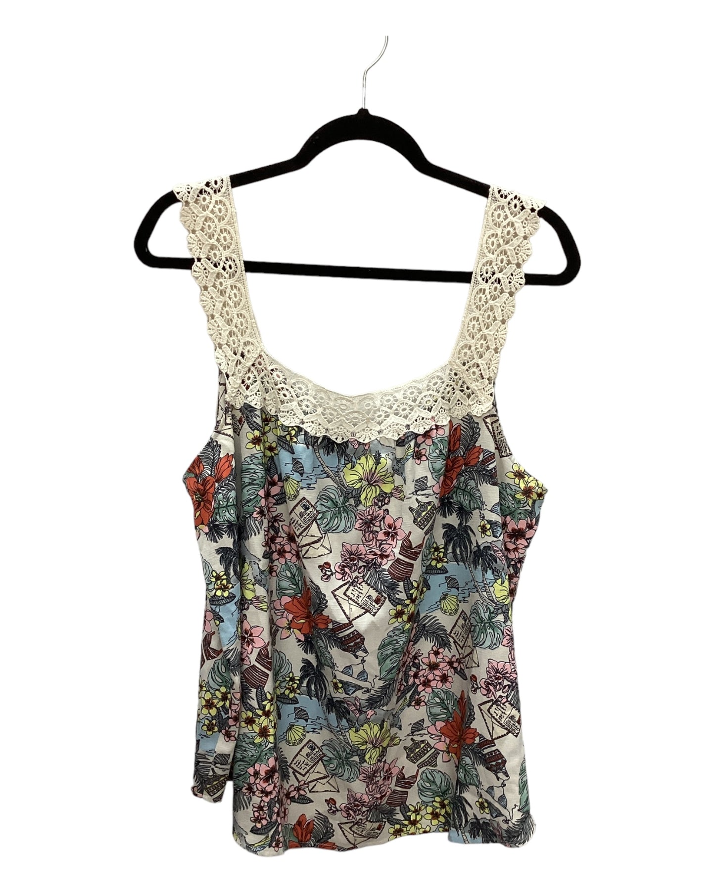 Multi-colored Top Sleeveless Ava James, Size 2x