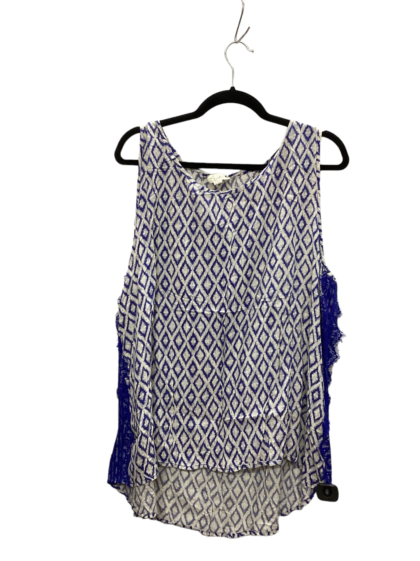 Blue & Cream Top Sleeveless Nurture, Size Xl