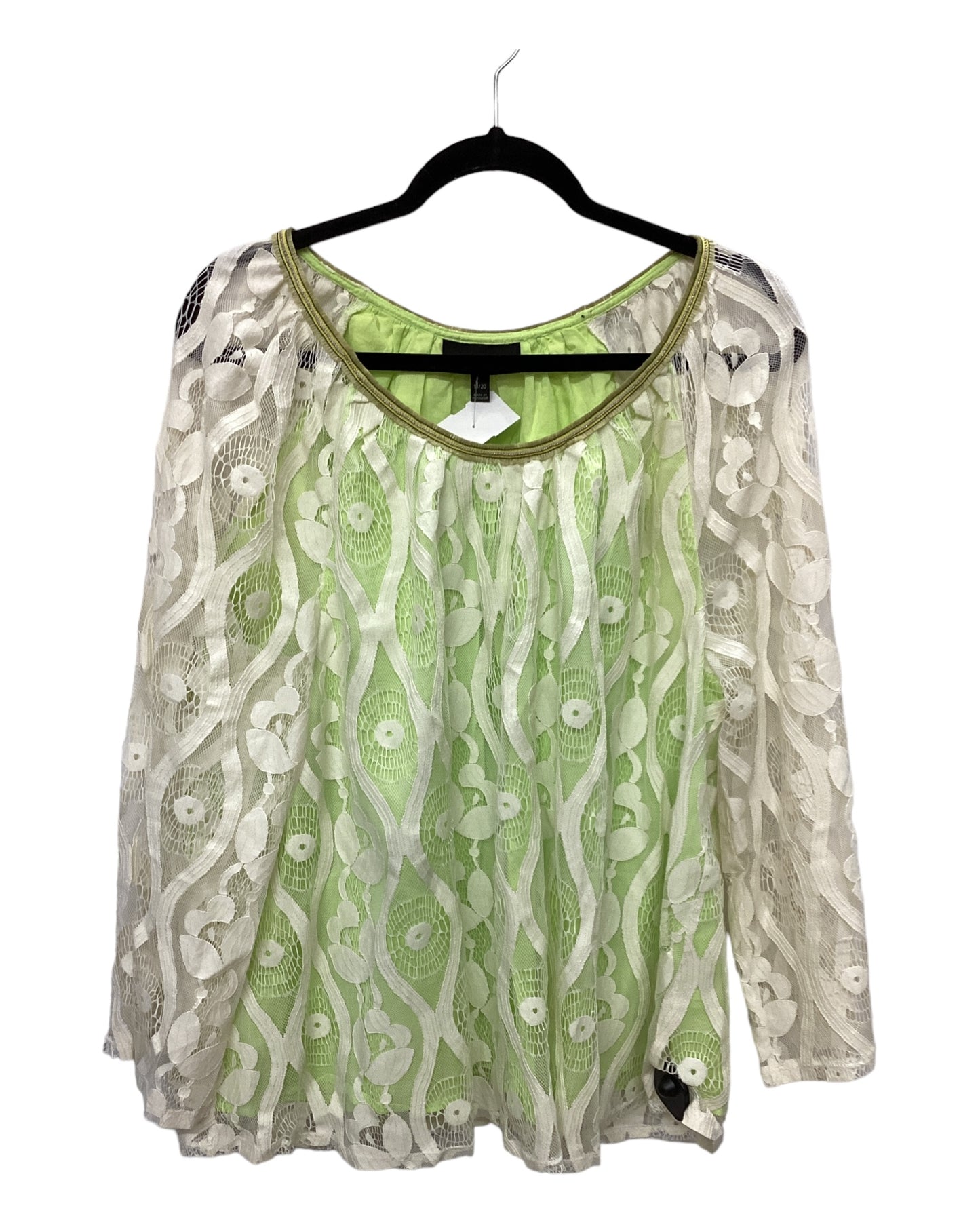 Top Long Sleeve By Lane Bryant In Green, Size: 1x