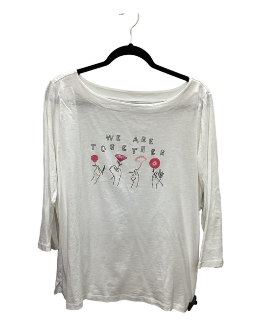 Top Long Sleeve Basic By Loft In White, Size: Xl