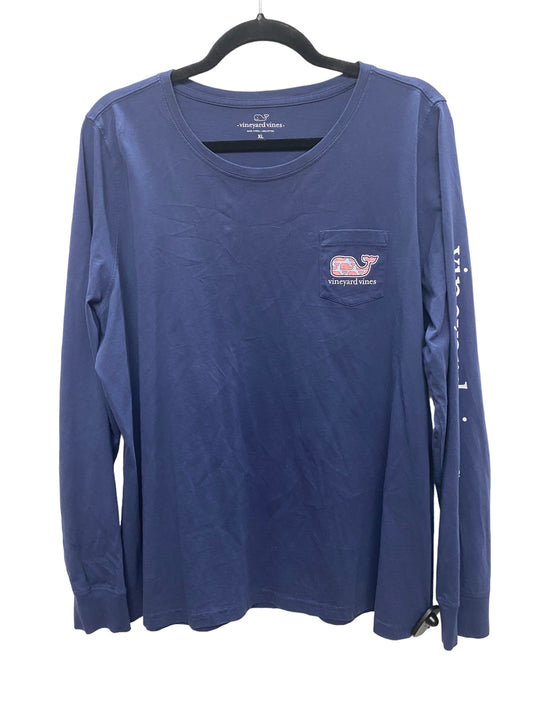 Top Long Sleeve By Vineyard Vines In Blue, Size: Xl