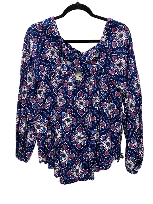 Top Long Sleeve By Entro In Blue & Purple, Size: M