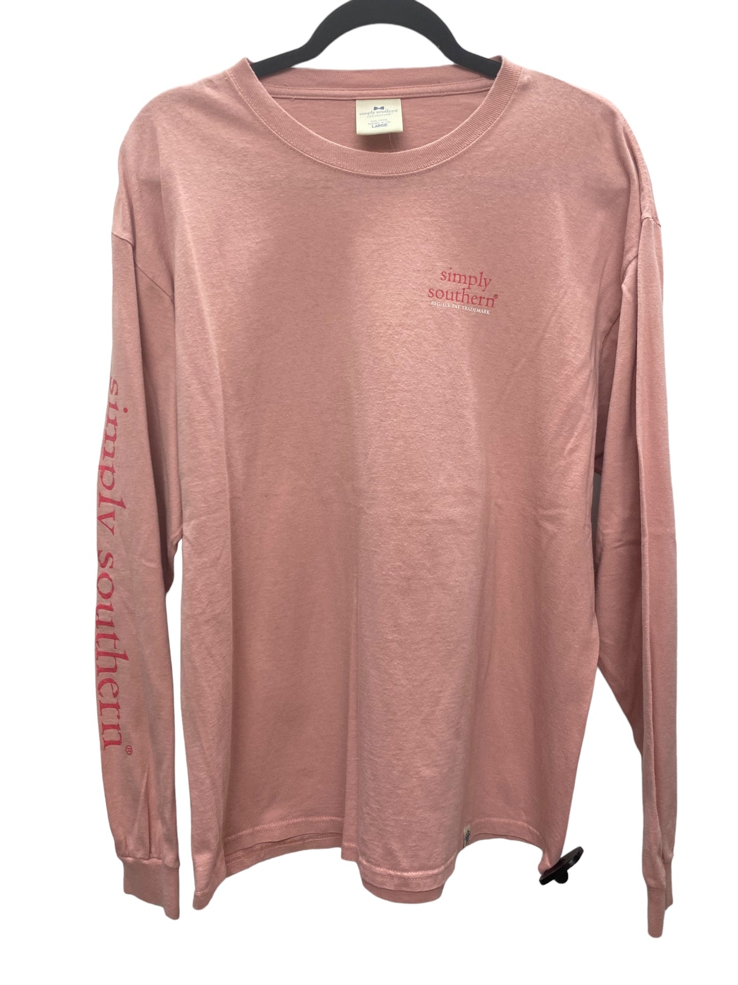 Top Long Sleeve Basic By Simply Southern In Pink, Size: L