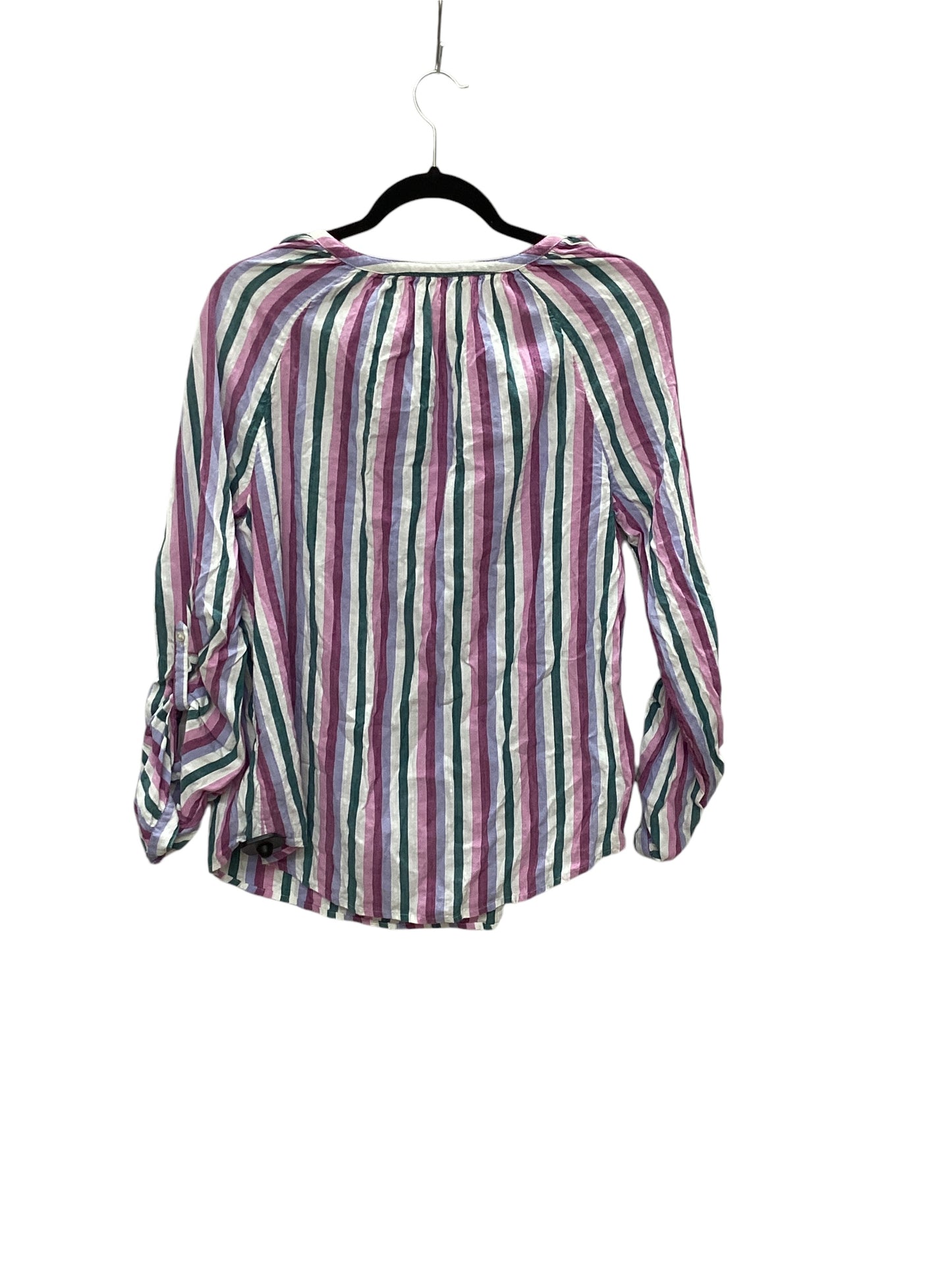 Top Long Sleeve By St Johns Bay In Striped Pattern, Size: L